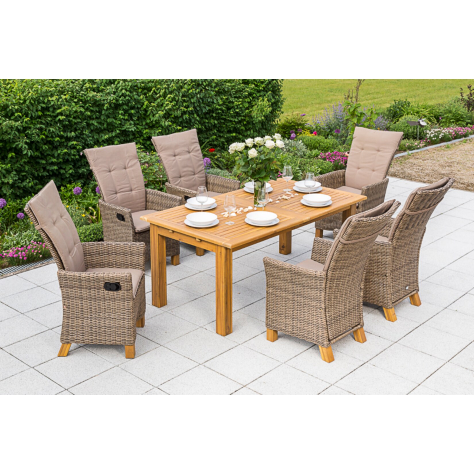 Merxx Loungegruppe Toskana mit Hochlehnersesseln, 13-tlg. 