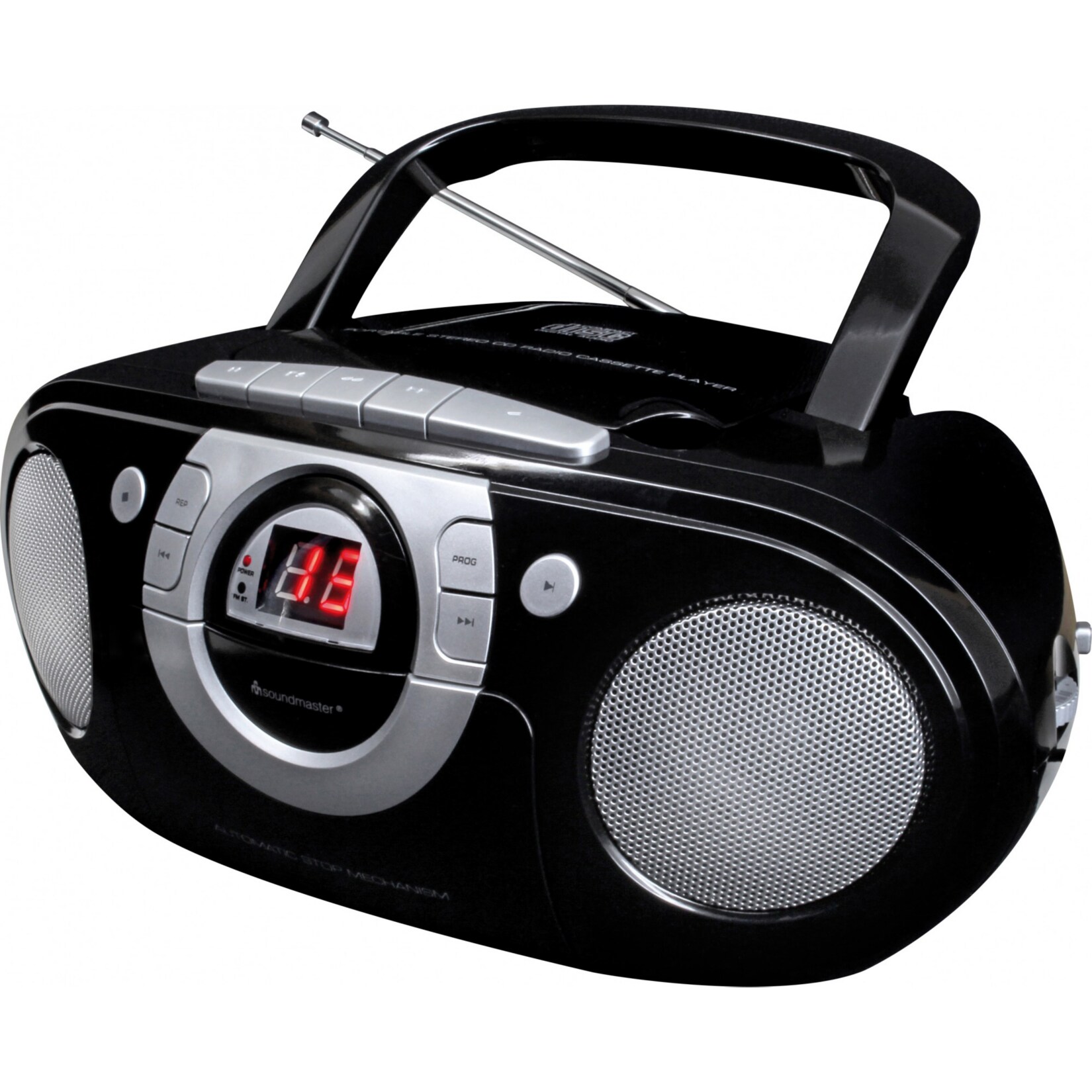 Soundmaster SCD5100SW Radio-Kassettenspieler mit CD-Spieler - schwarz 