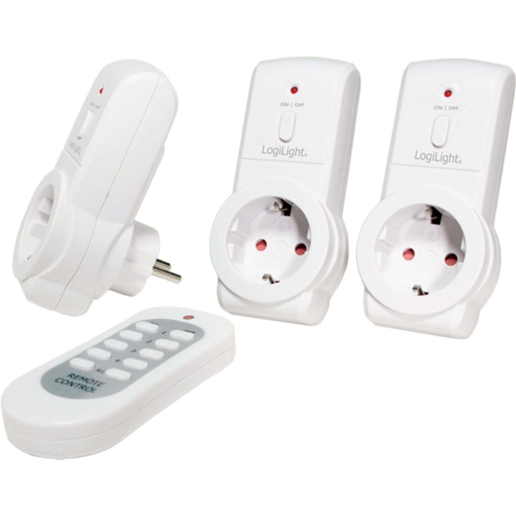 LogiLink EC0003A Indoor Funksteckdosen, 4-teiliges Starter-Set 