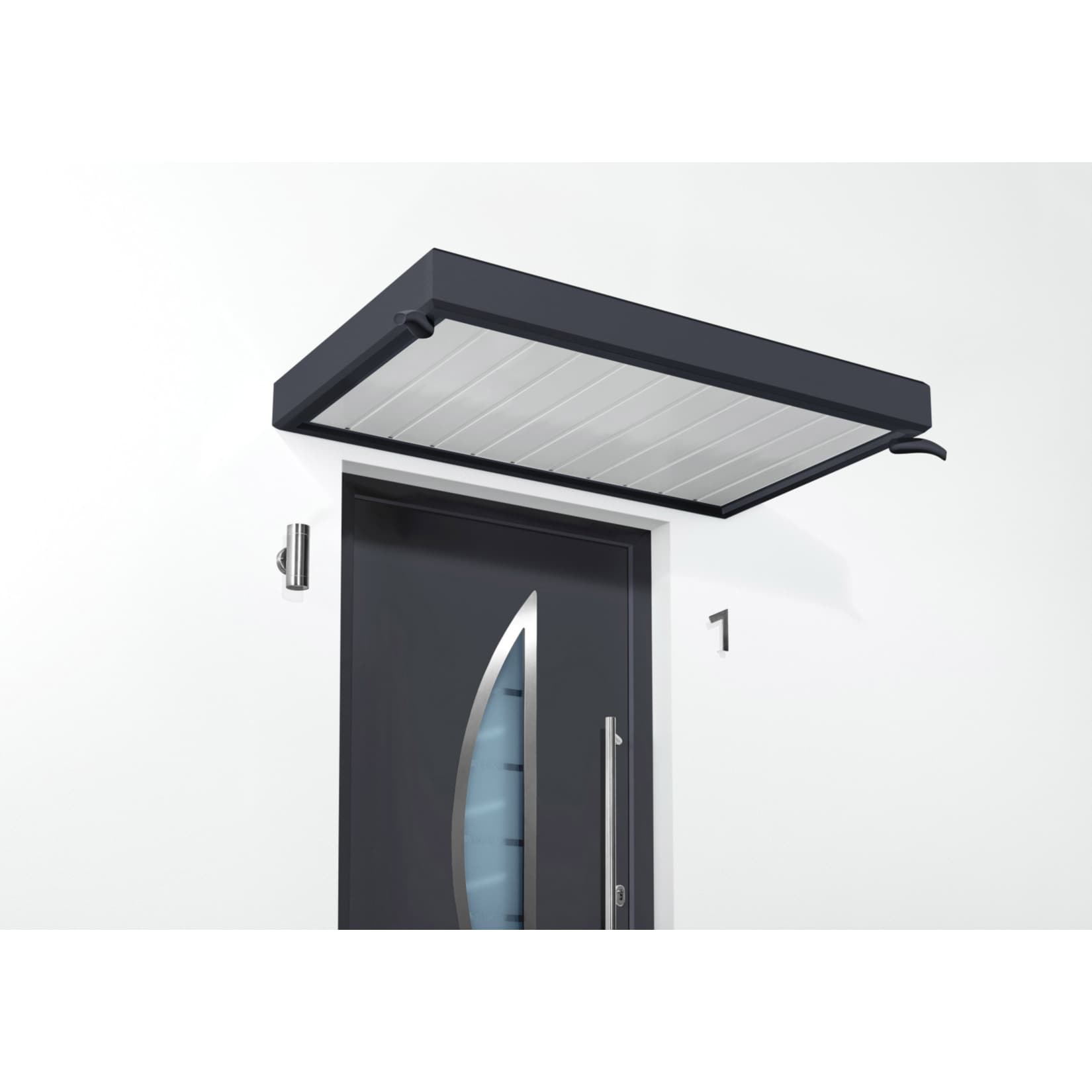 Gutta Typ NM Rechteckvordach, 200 x 90 cm, anthrazit 