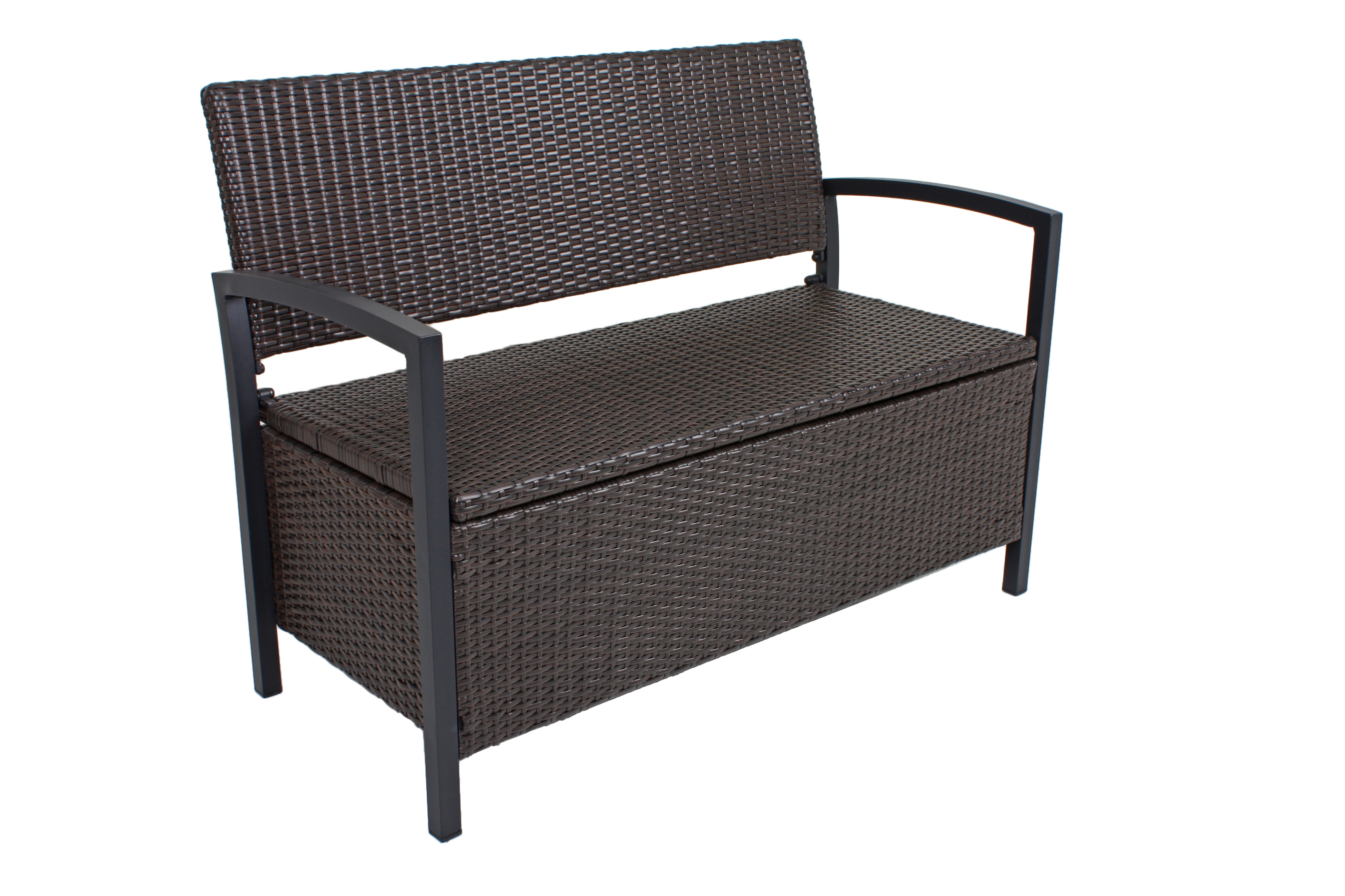 Garden Pleasure Parkbank Ferrara mit Staufach, Coffee 