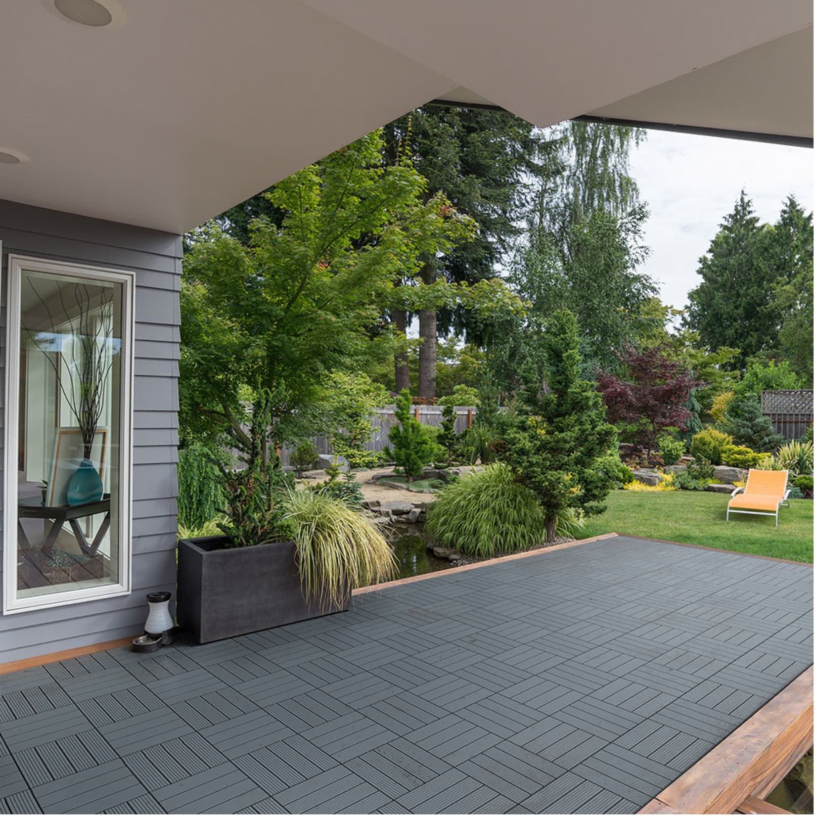 Home Deluxe WPC Bavaro Terrassenfliesen, 11 Stck., 30x30 cm, 1m&sup2;, anthrazit 