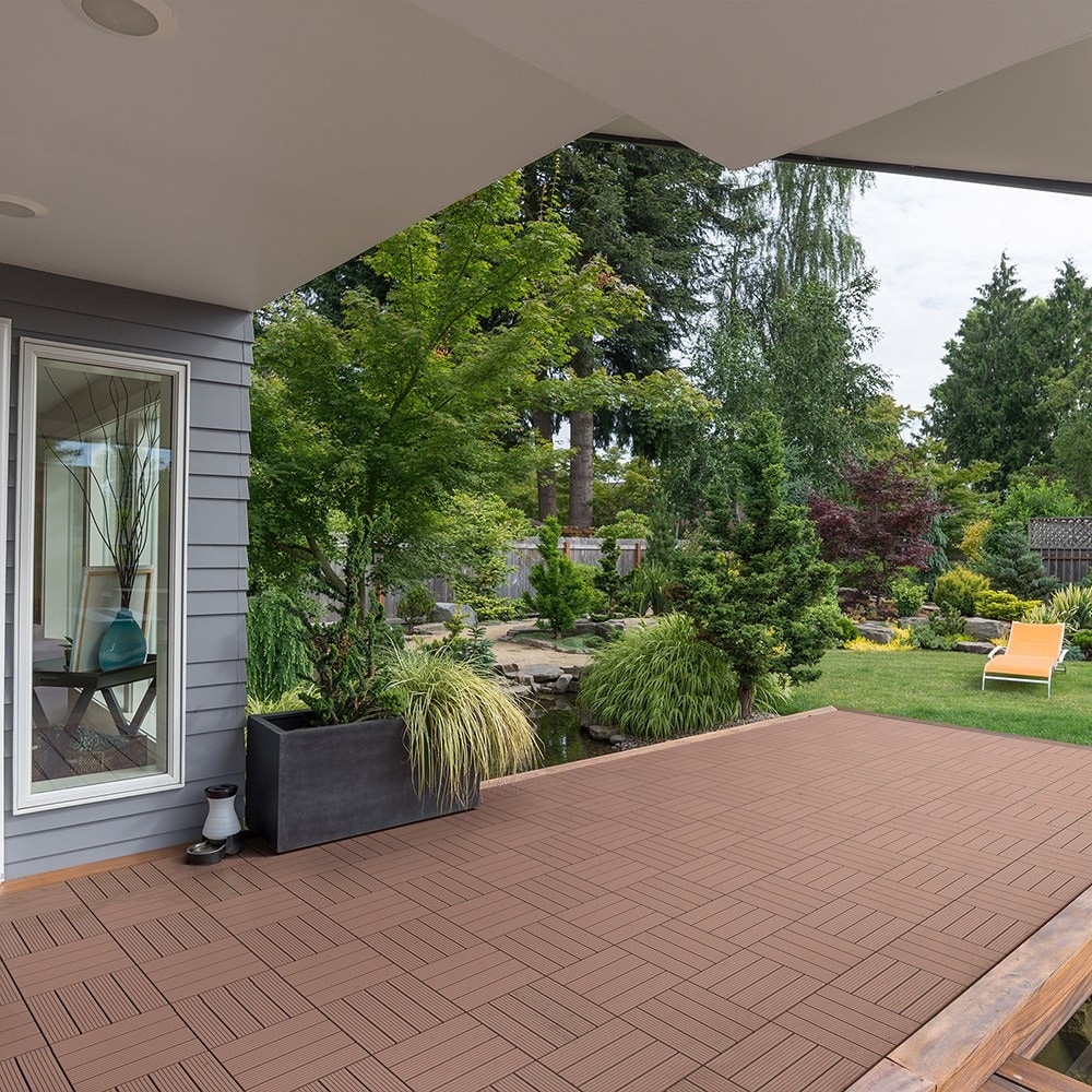 Home Deluxe WPC Bavaro Terrassenfliesen, 33 Stck., 30x30cm, 3m&sup2;, hellbraun 