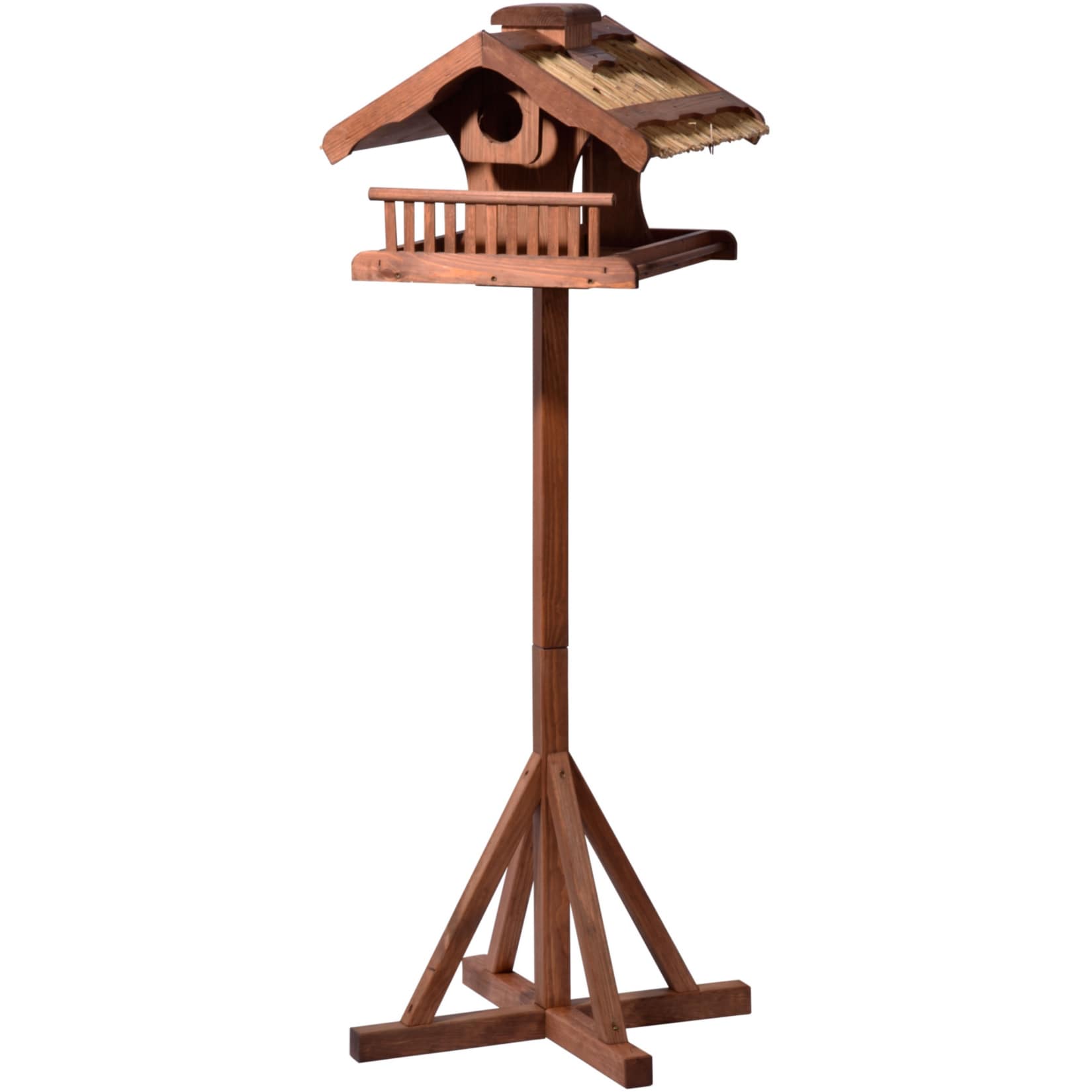 Dobar Luxus-Vogelhaus Gro&szlig;es Vogelfutterhaus mit Apfelpicker und St&auml;nder, XXL 