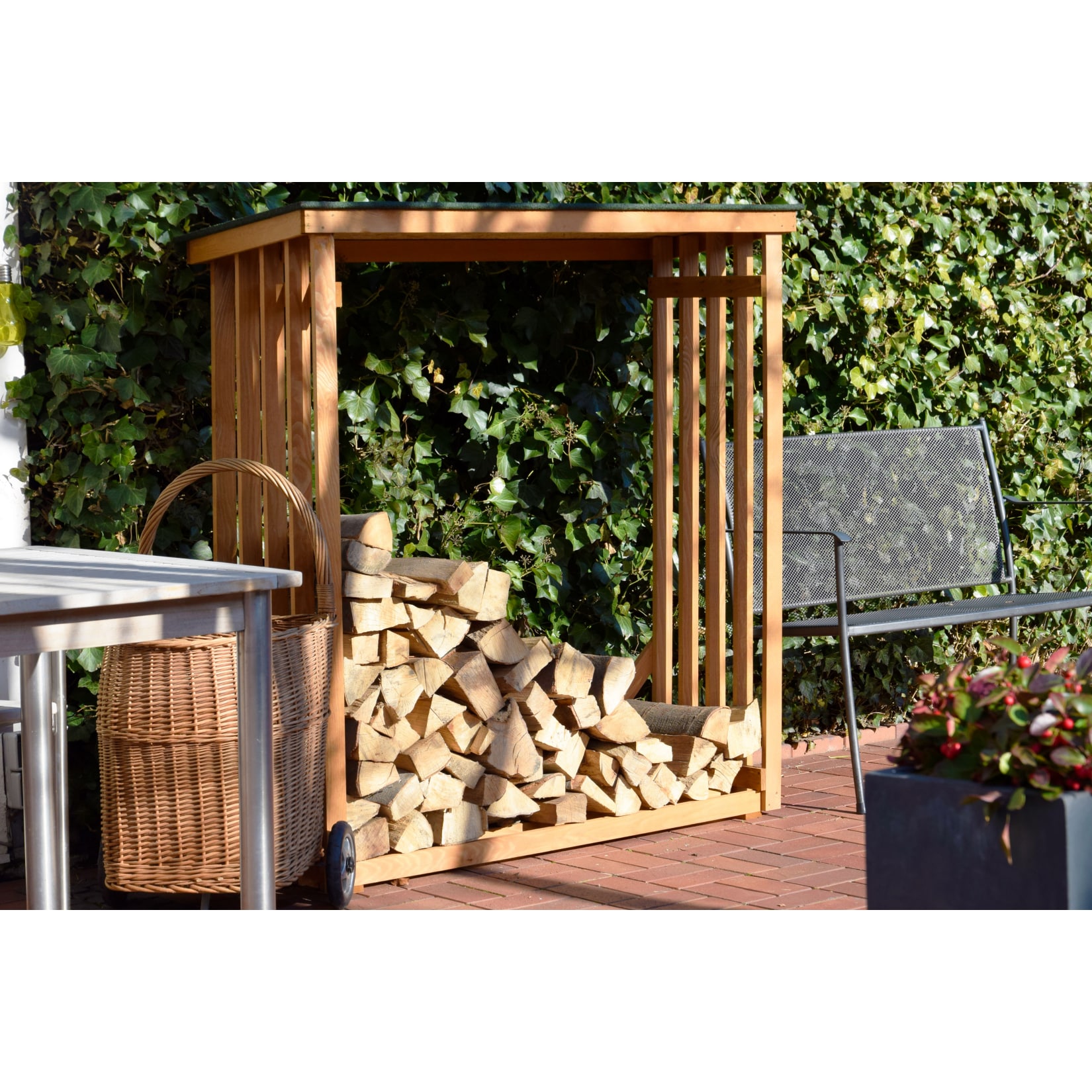 Dobar 56090e Kaminholzregal XL, 140x50x143cm 