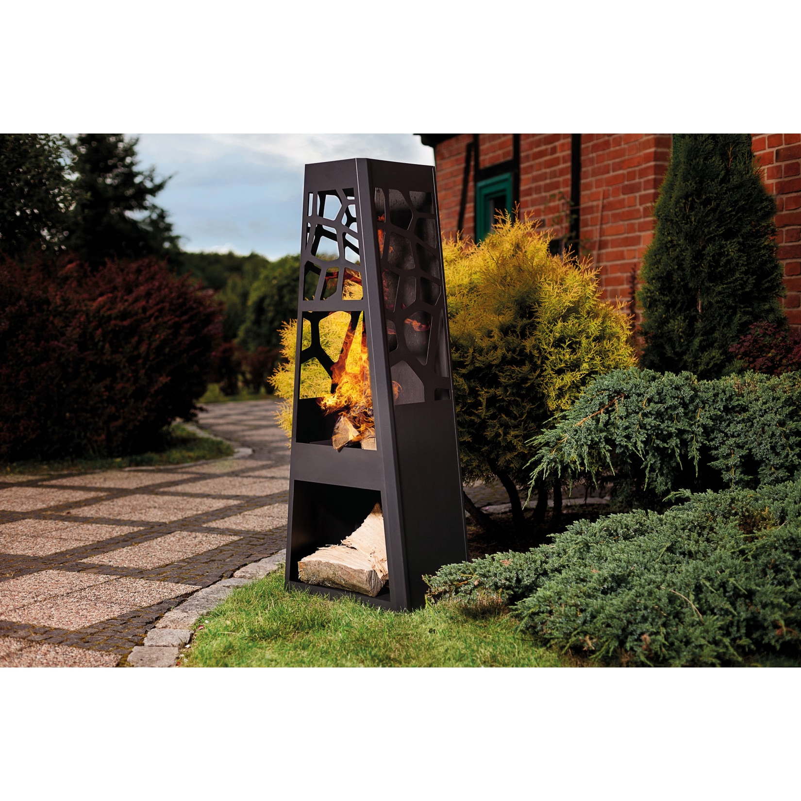 Dobar 35424 Gartenkamin XL, 48x30,5x124 cm 