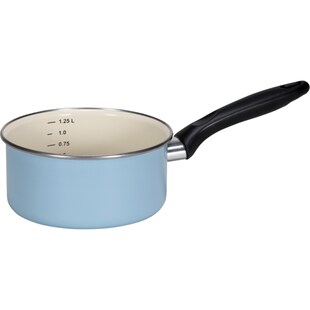 Emaille-Stieltopf mit Chromrand Serie SYLT 16 cm 