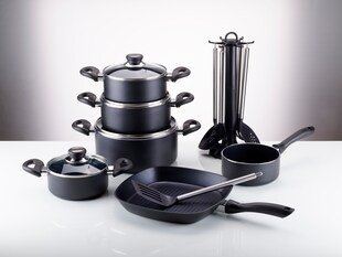 Aluguss-Topfset 17tlg. schwarz 