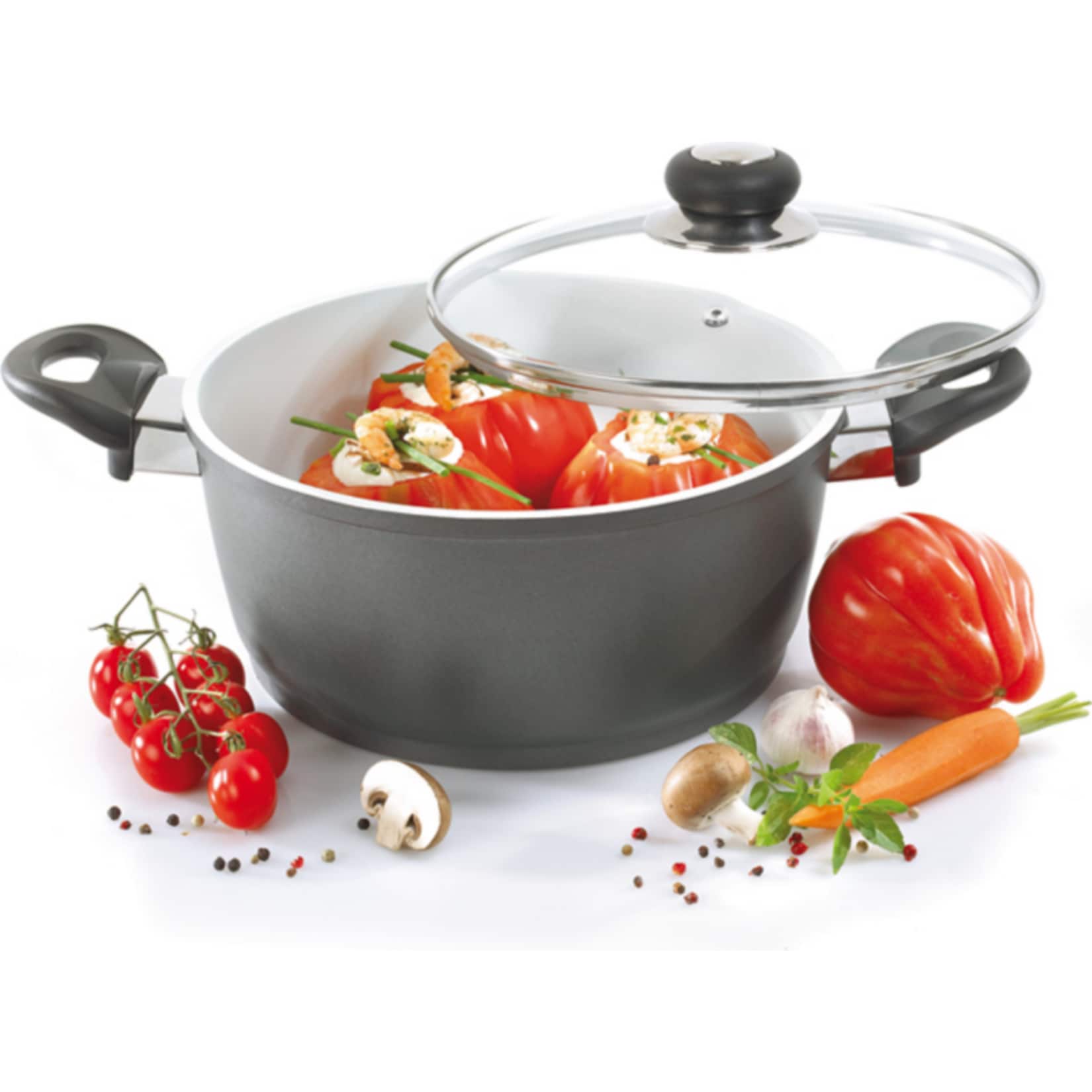 Fleischtopf mit Glasdeckel 16 cm Oslo 