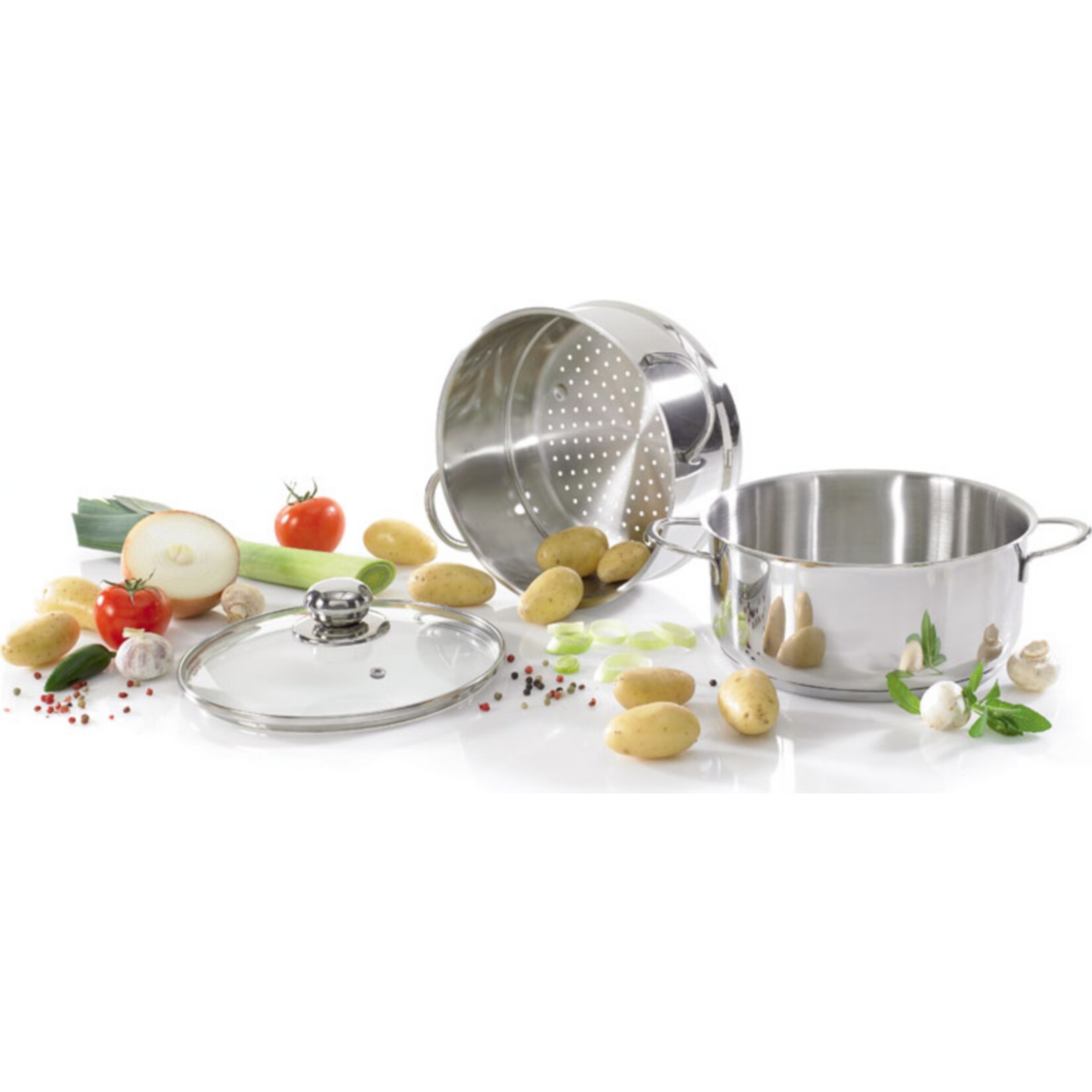 Kartoffeld&auml;mpfer 16 cm Edelstahl 