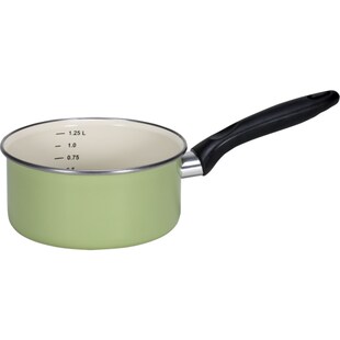 Emaille-Stieltopf mit Chromrand JUIST 16 cm 