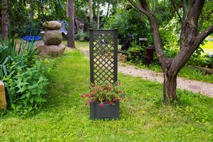 KHW Pflanzkasten klein mit Spalier, anthrazit 