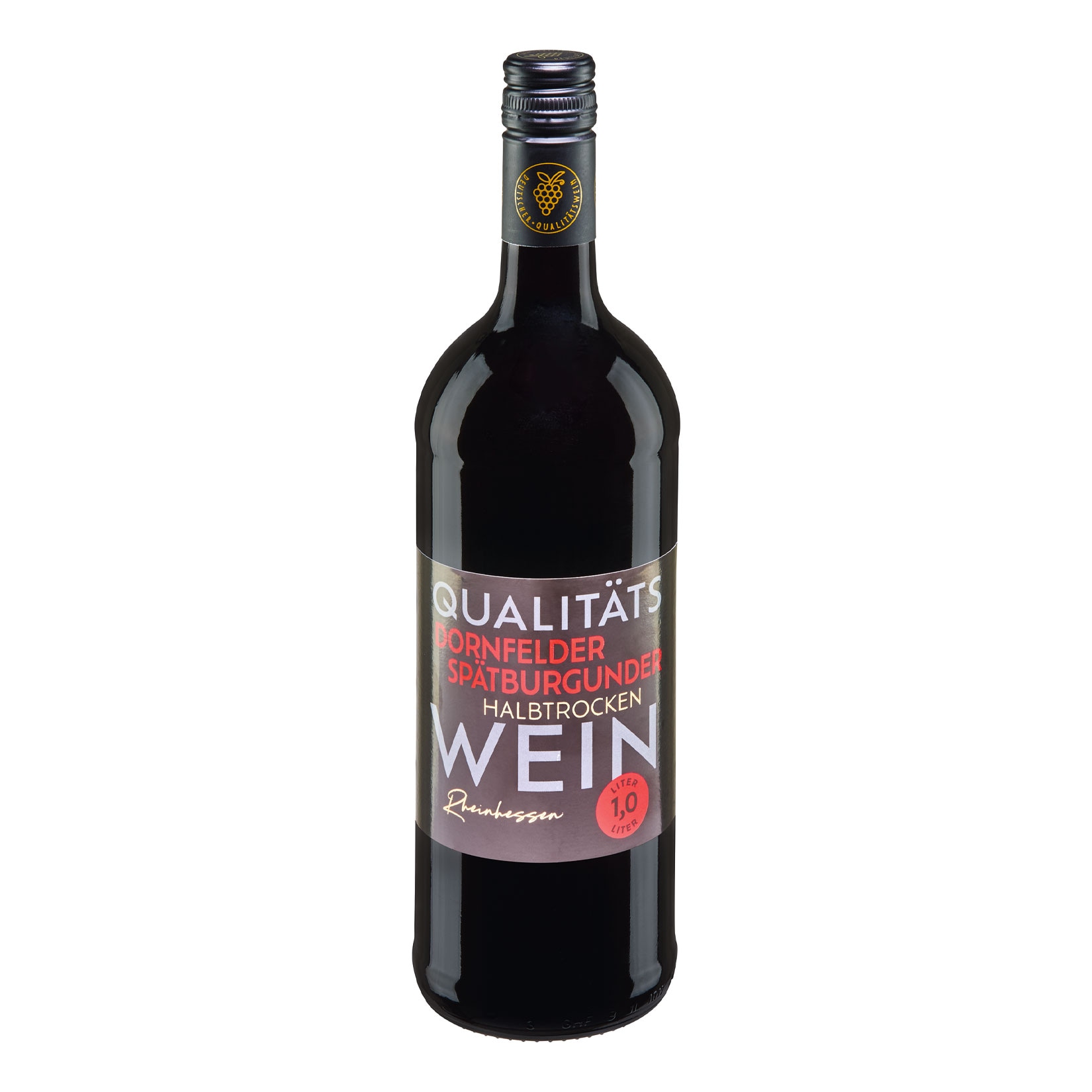 Dornfelder Sp&auml;tburgunder Qualit&auml;tswein halbtrocken 12,5 % vol 1 Liter - Bild 1