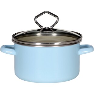 Emaille-Fleischtopf mit Glasdeckel Serie SYLT, 20 cm 