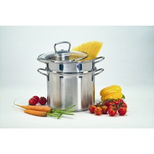 Spaghettitopf 3 tlg. Edelstahl mit Glasdeckel 