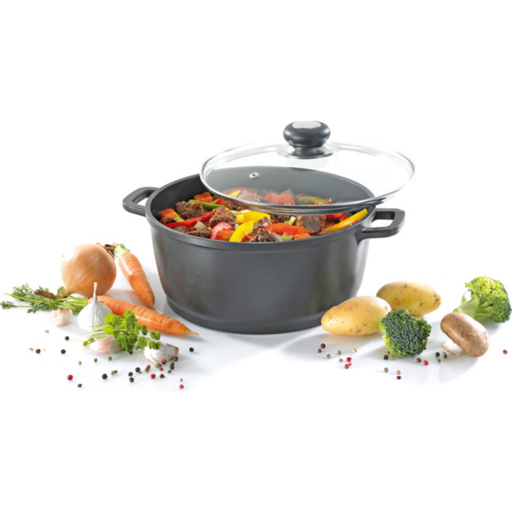 Fleischtopf mit Glasdeckel 20 cm Delta 
