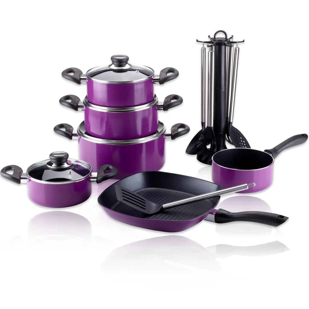 Aluguss-Topfset 17tlg. lila 
