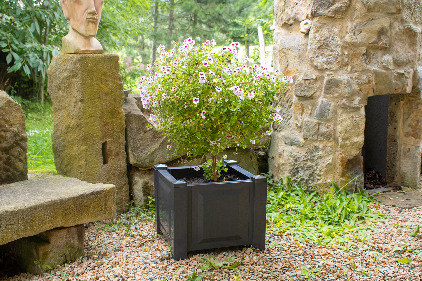 Pflanzkasten quadratisch, anthrazit 