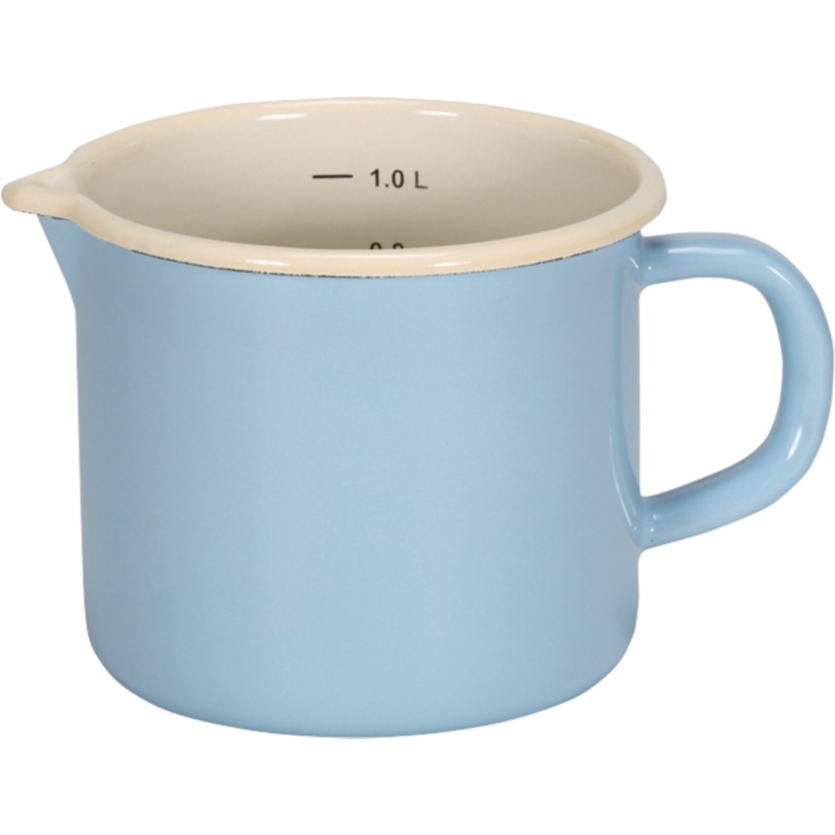 Emaille-Milchtopf mit Ausguss Serie SYLT, 12 cm