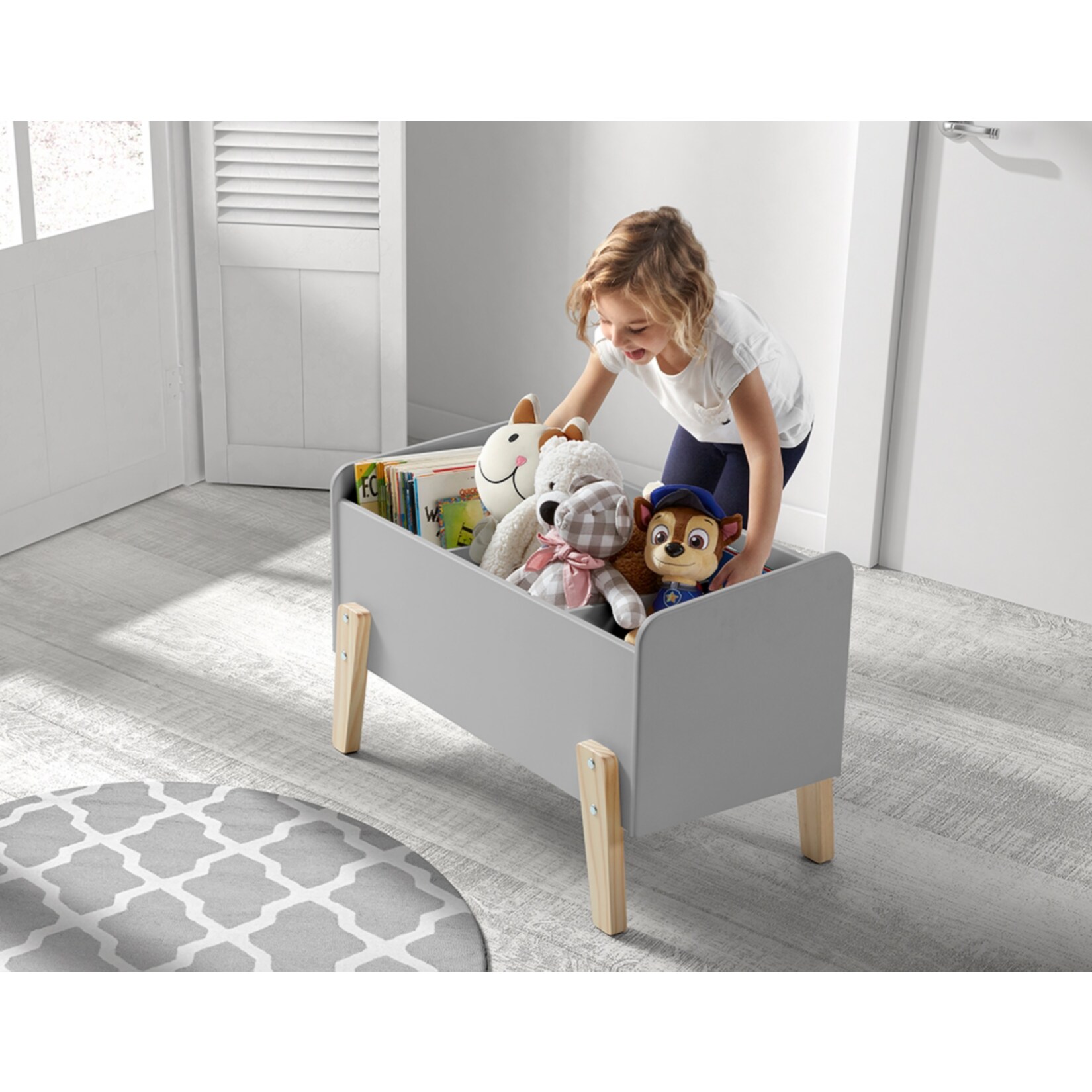 Vipack coffre à jouets kiddy gris cool