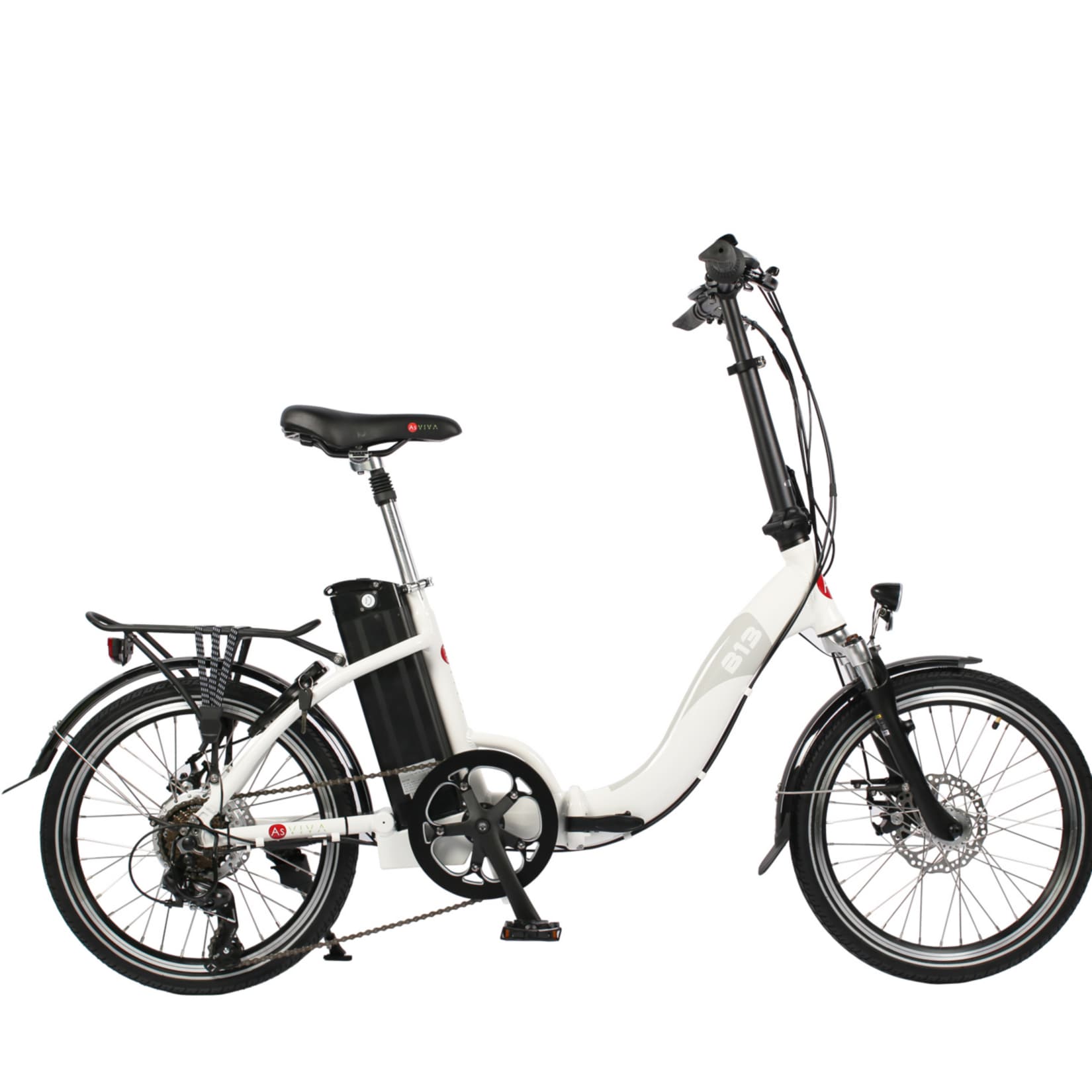AsVIVA E-Bike 20" Faltrad B13 36V Elektro-Klapprad Elektrofahrrad Pedelec wei&szlig; 