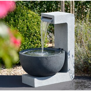 Dobar 96120e Design-Gartenbrunnen mit runder Schale 