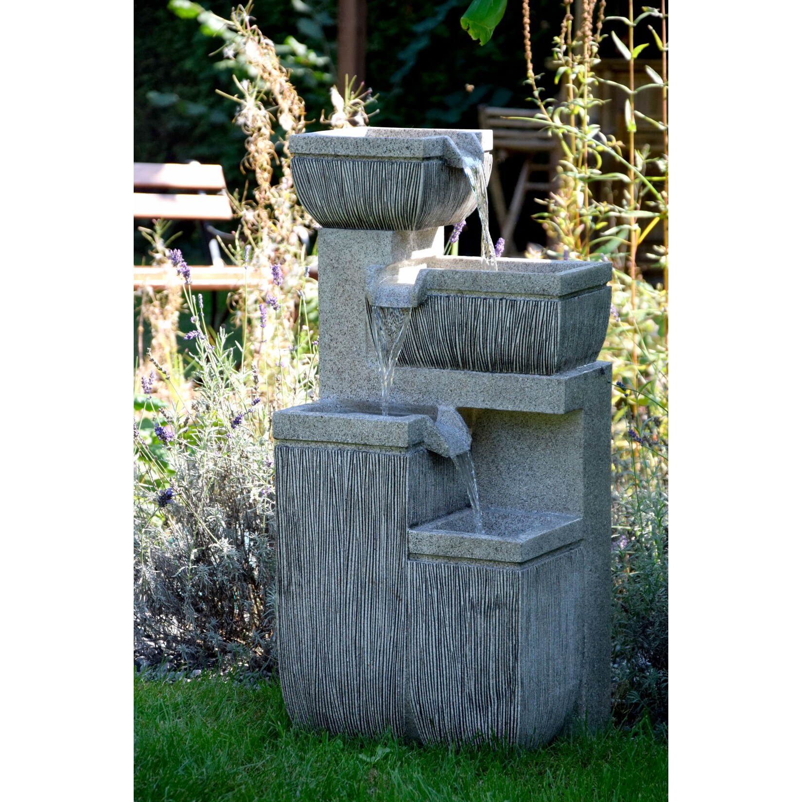 Dobar 96130e Design-Gartenbrunnen mit 4 Stufen 