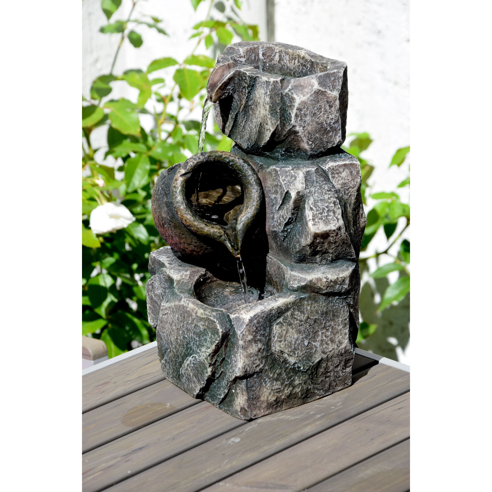 Dobar 96400e Design-Gartenbrunnen mit Amphore 