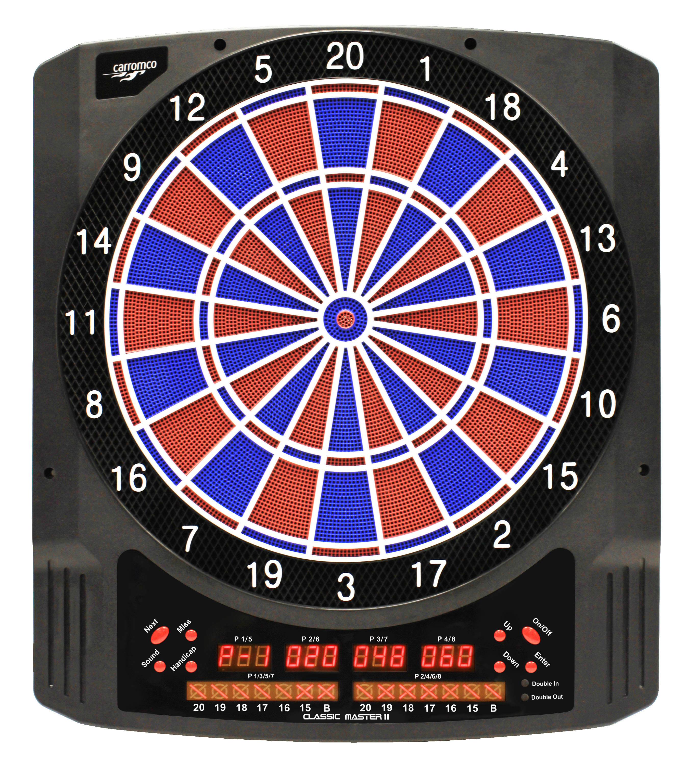 Carromco ELEKTRONIK DARTBOARD CLASSIC MASTER II, MIT ADAPTER, 2-LOCH ABSTAND 