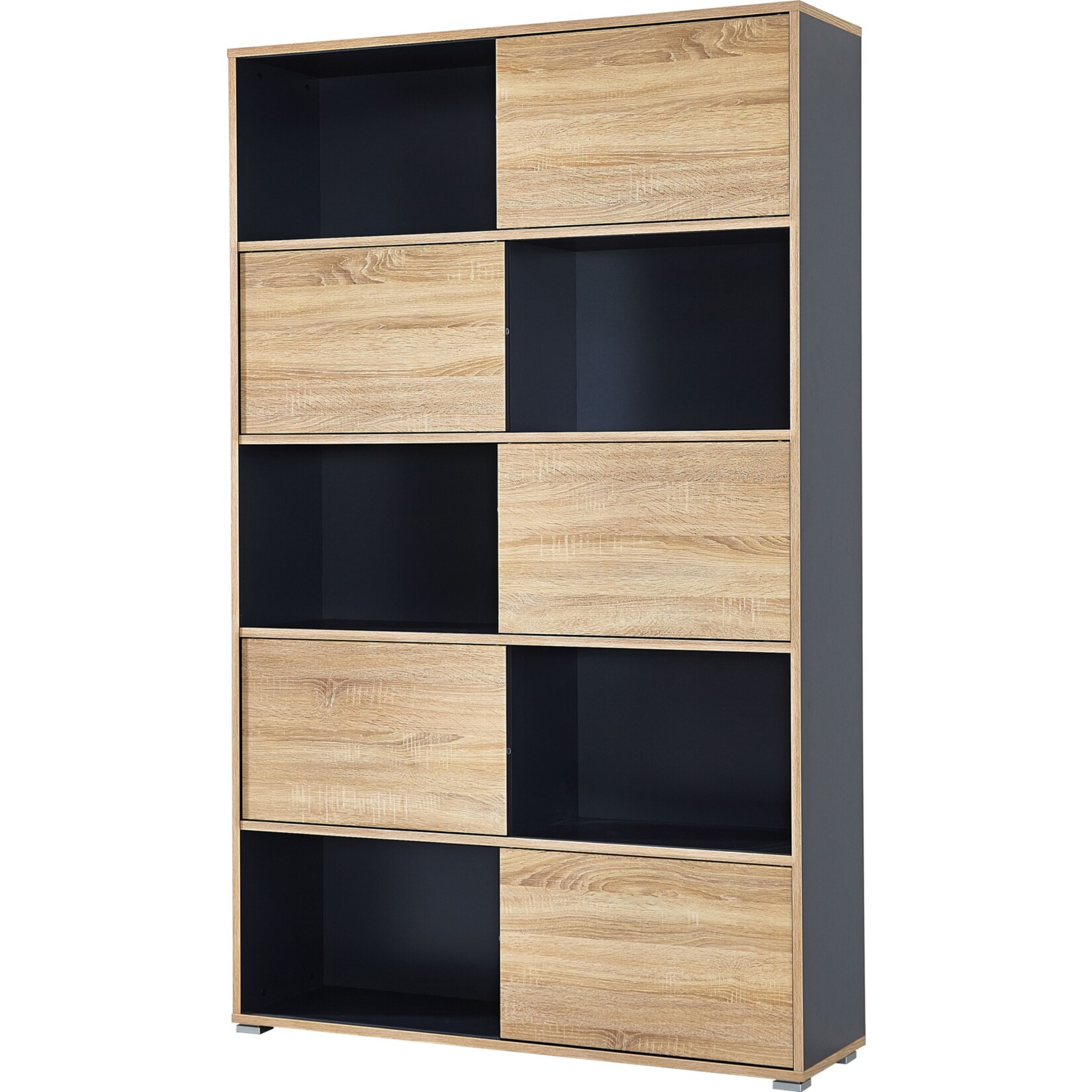 Germania Schiebet&uuml;rregal Slide in Anthrazit / Sonoma Eiche Nachbildung gro&szlig; 