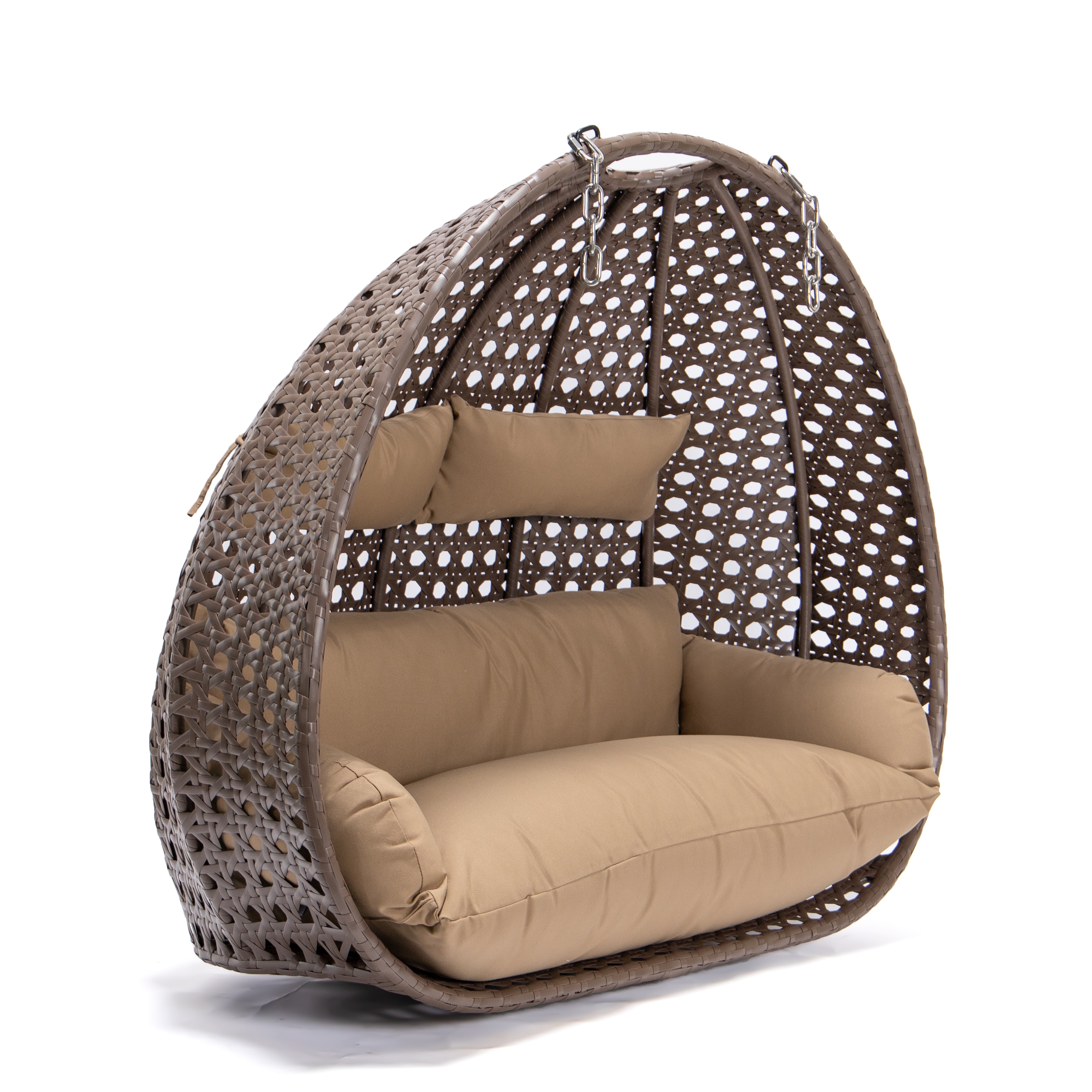 Home Deluxe Polyrattan H&auml;ngesessel-Korb &laquo;Twin&raquo; | versch. Farben 