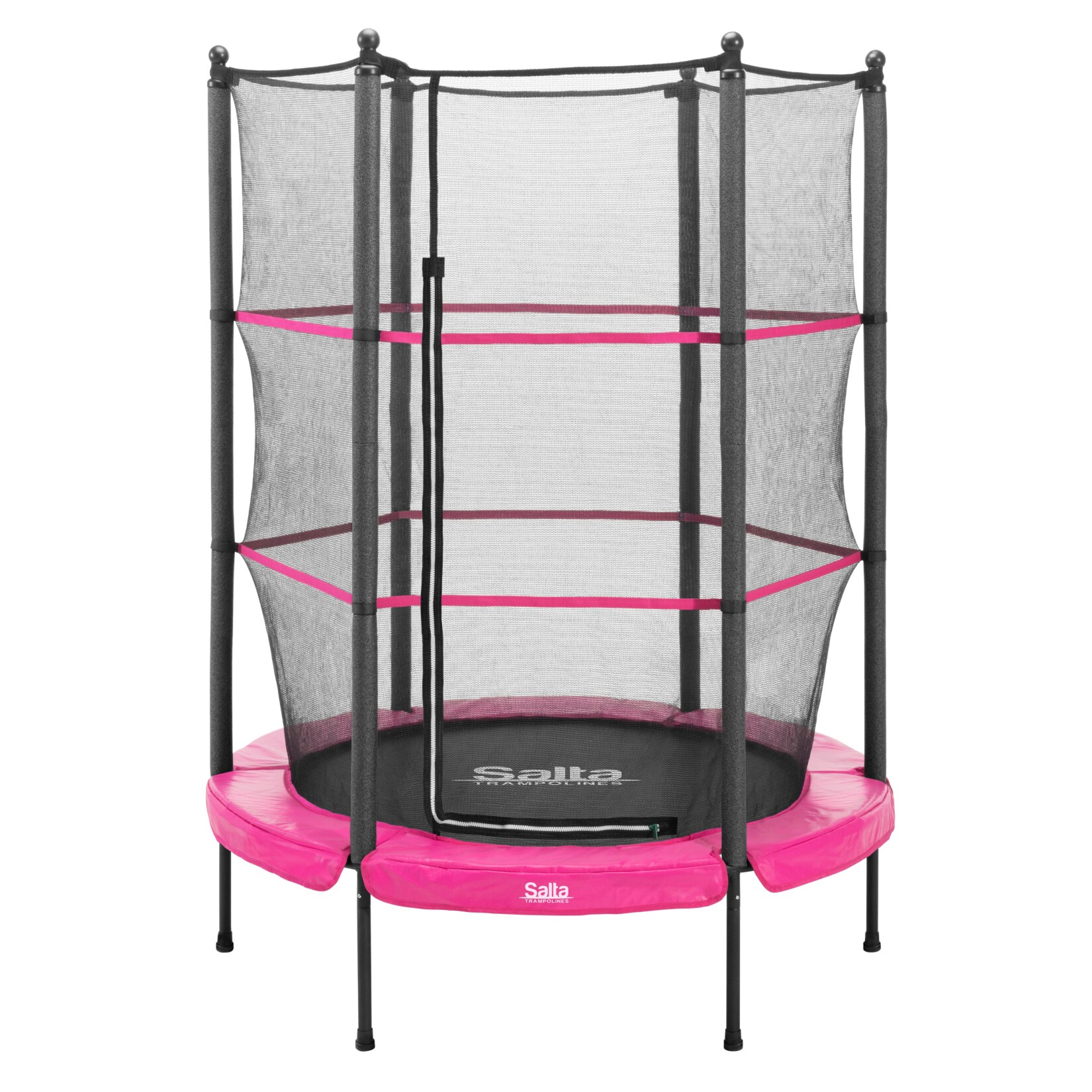 Salta Junior Trampoline f&uuml;r In- und Outdoor - rund - &Oslash;140cm - Schutzrand Pink 