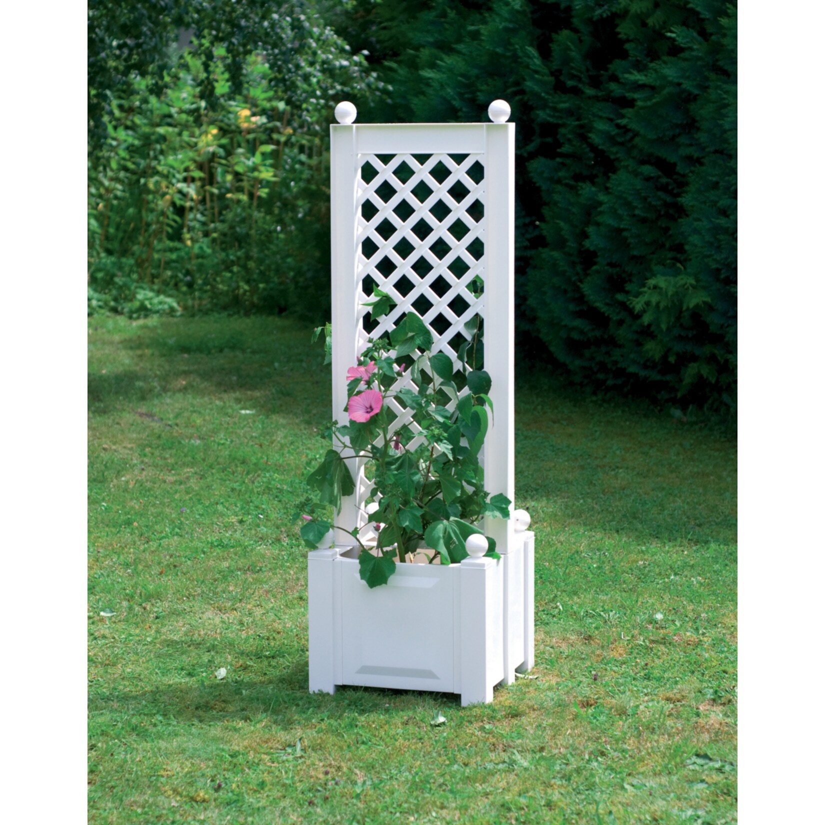 KHW Pflanzkasten mit Zentralspalier 43 cm, wei&szlig; 