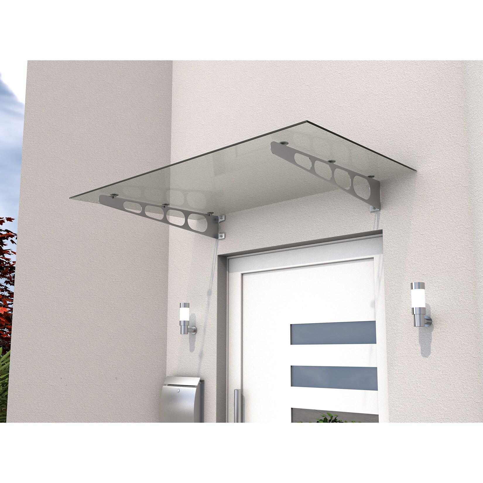 Gutta HD/LT 140 Edelstahl-Vordach mit 8 mm Verbund-Sicherheitsglas 