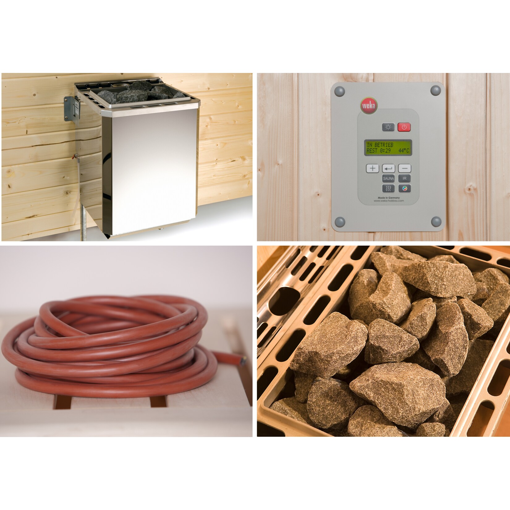 weka Saunaofen-Set BioS 4,5 KW mit Ofenanschlu&szlig;kabel 