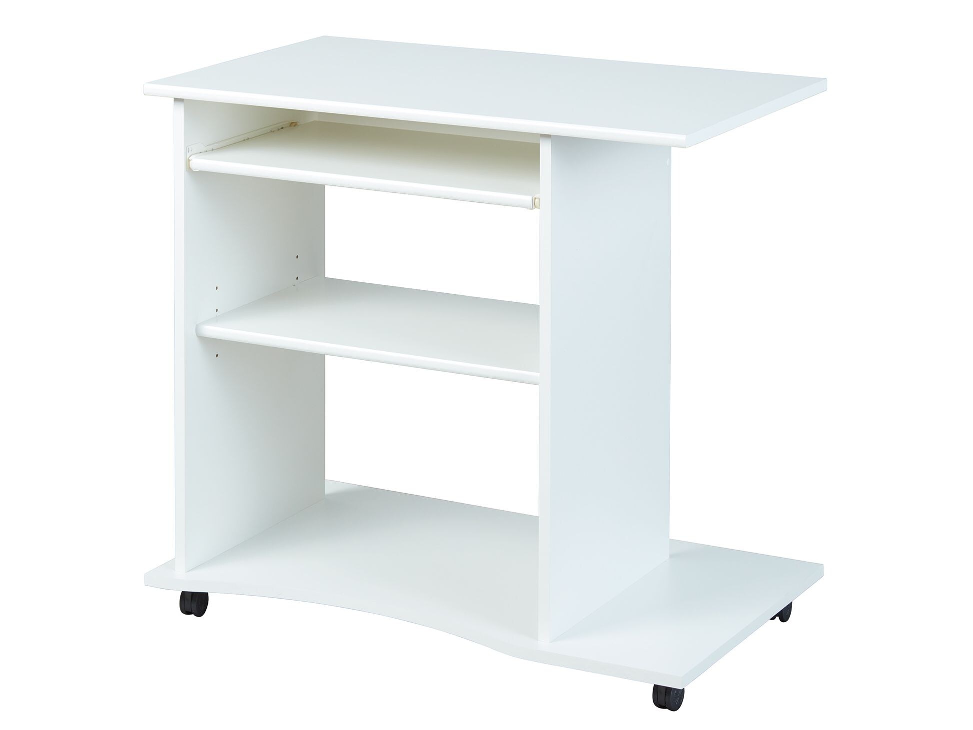 Inter Link Schreibtisch Pepe auf Rollen mit Tastaturauszug - Weiss 