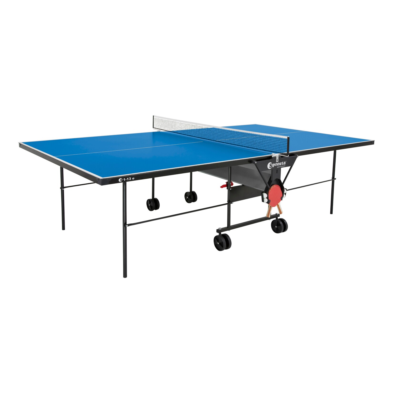 Outdoor Tischtennisplatte mit Schlägerset und Abdeckhülle blau