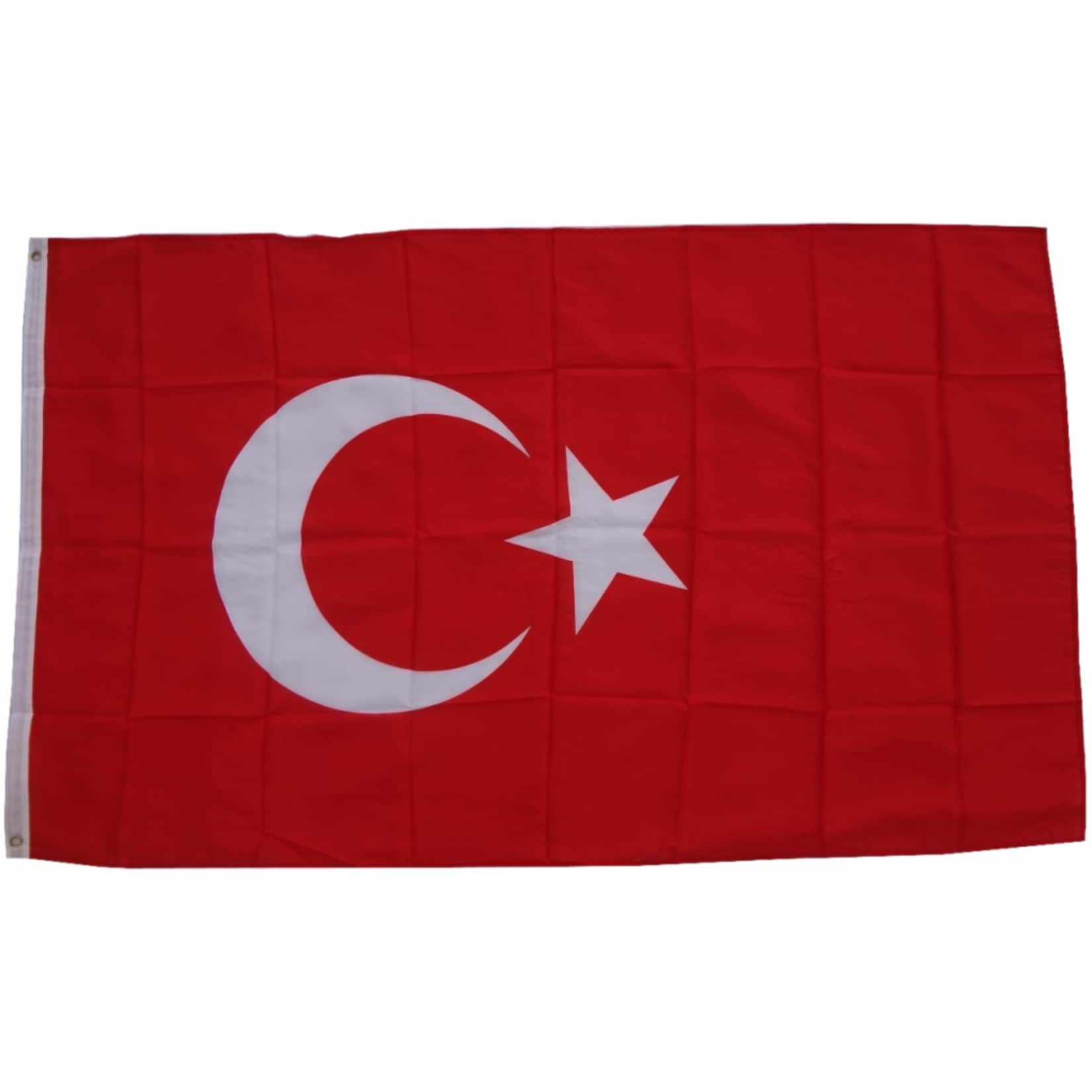 XXL Flagge T&uuml;rkei 250 x 150 cm Fahne mit 3 &Ouml;sen 100g/m&sup2; Stoffgewicht 