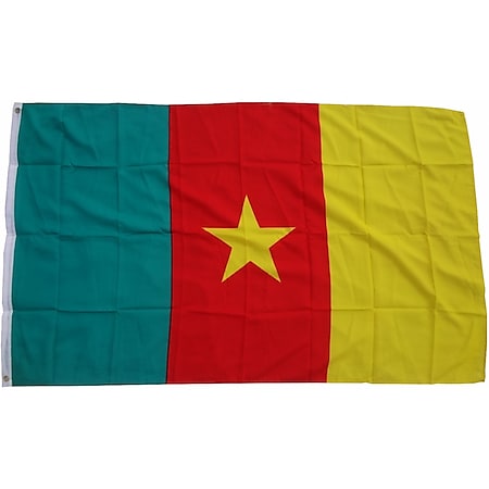 XXL Flagge Kamerun 250 x 150 cm Fahne mit 3 Ösen 100g/m² Stoffgewicht 