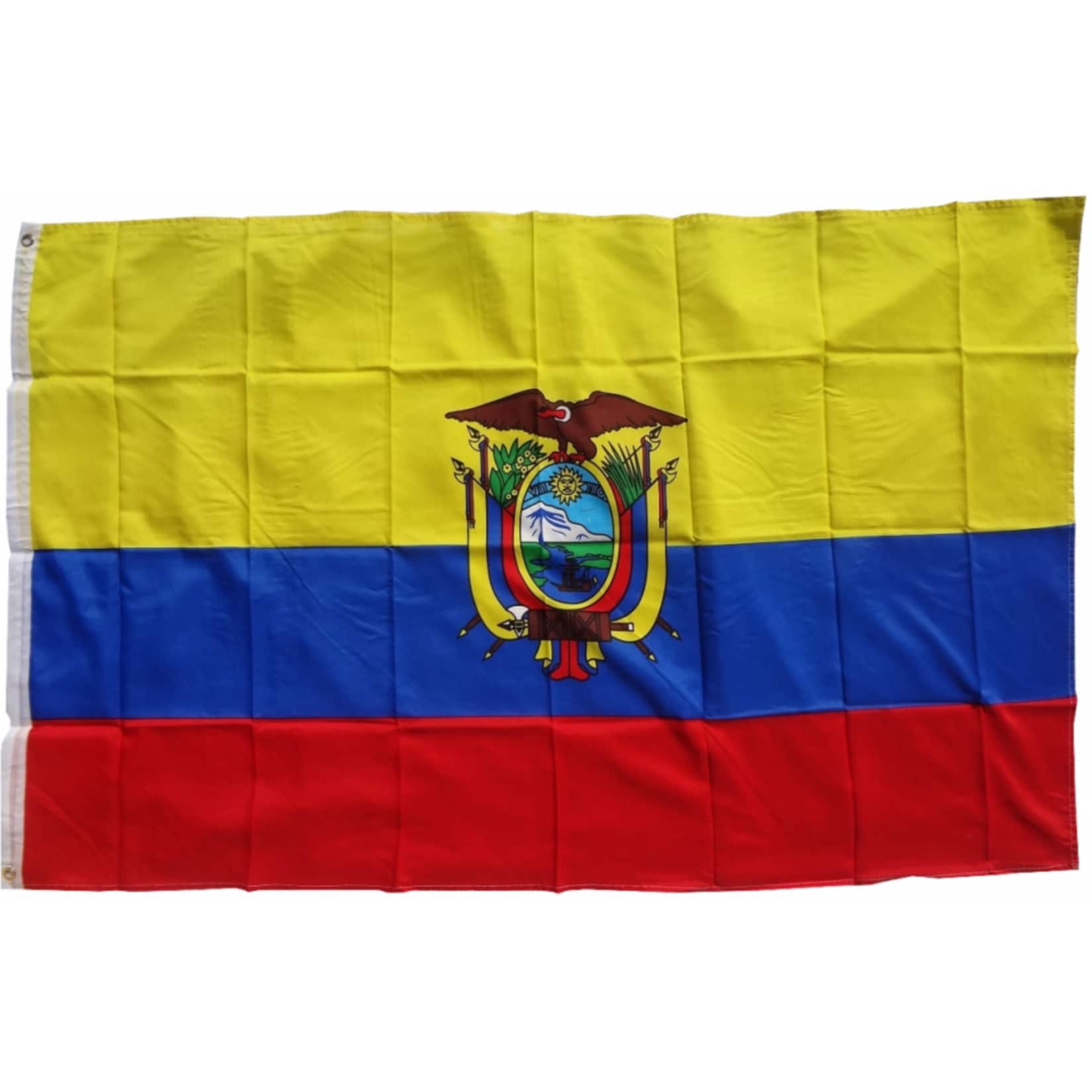 XXL Flagge Ecuador 250 x 150 cm Fahne mit 3 &Ouml;sen 100g/m&sup2; Stoffgewicht 