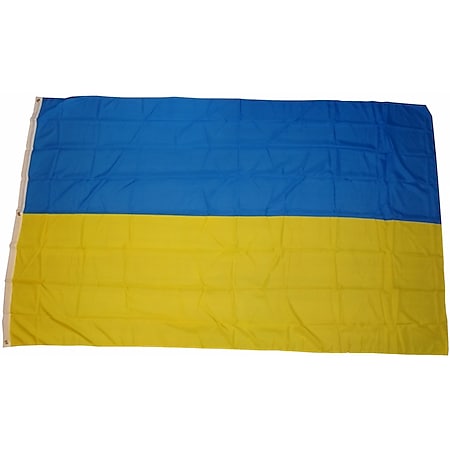 XXL Flagge Ukraine 250 x 150 cm Fahne mit 3 Ösen 100g/m² Stoffgewicht 