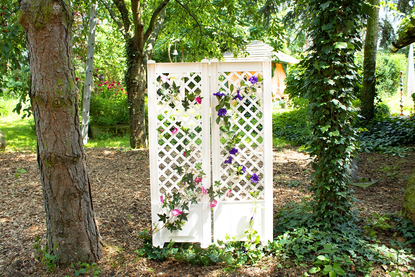 KHW Spalier mit Erdspie&szlig; 43 cm - 2er-Set, wei&szlig; 