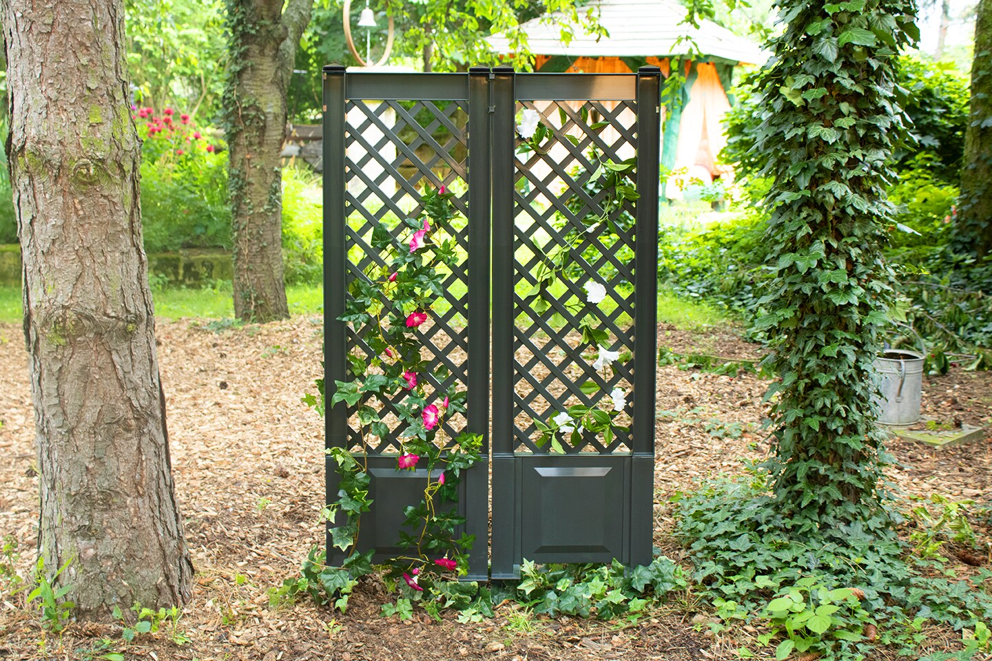 KHW Spalier mit Erdspieß 43 cm - 2er-Set, anthrazit