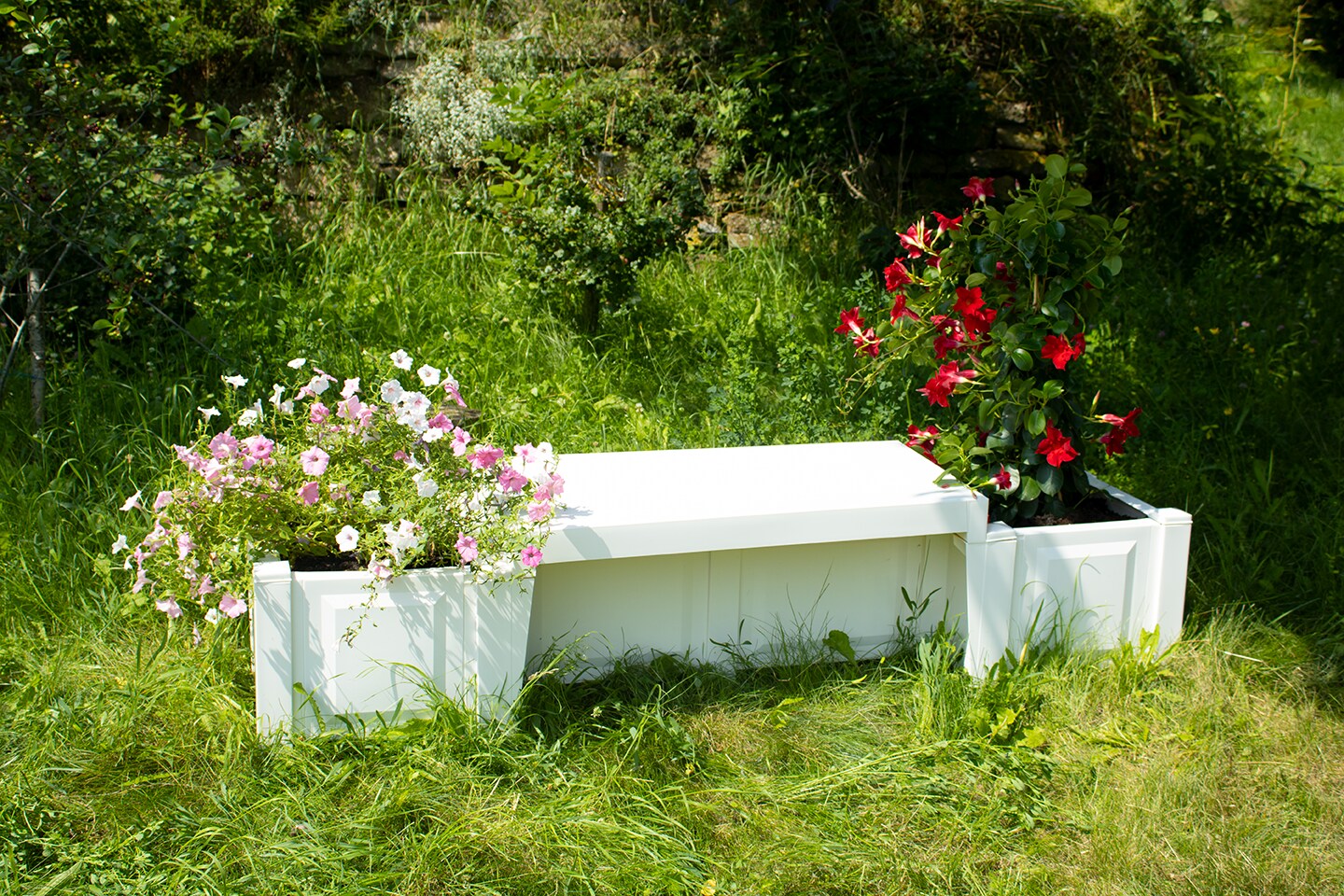 KHW Gartenbank mit Pflanzk&auml;sten Berlin, wei&szlig; 