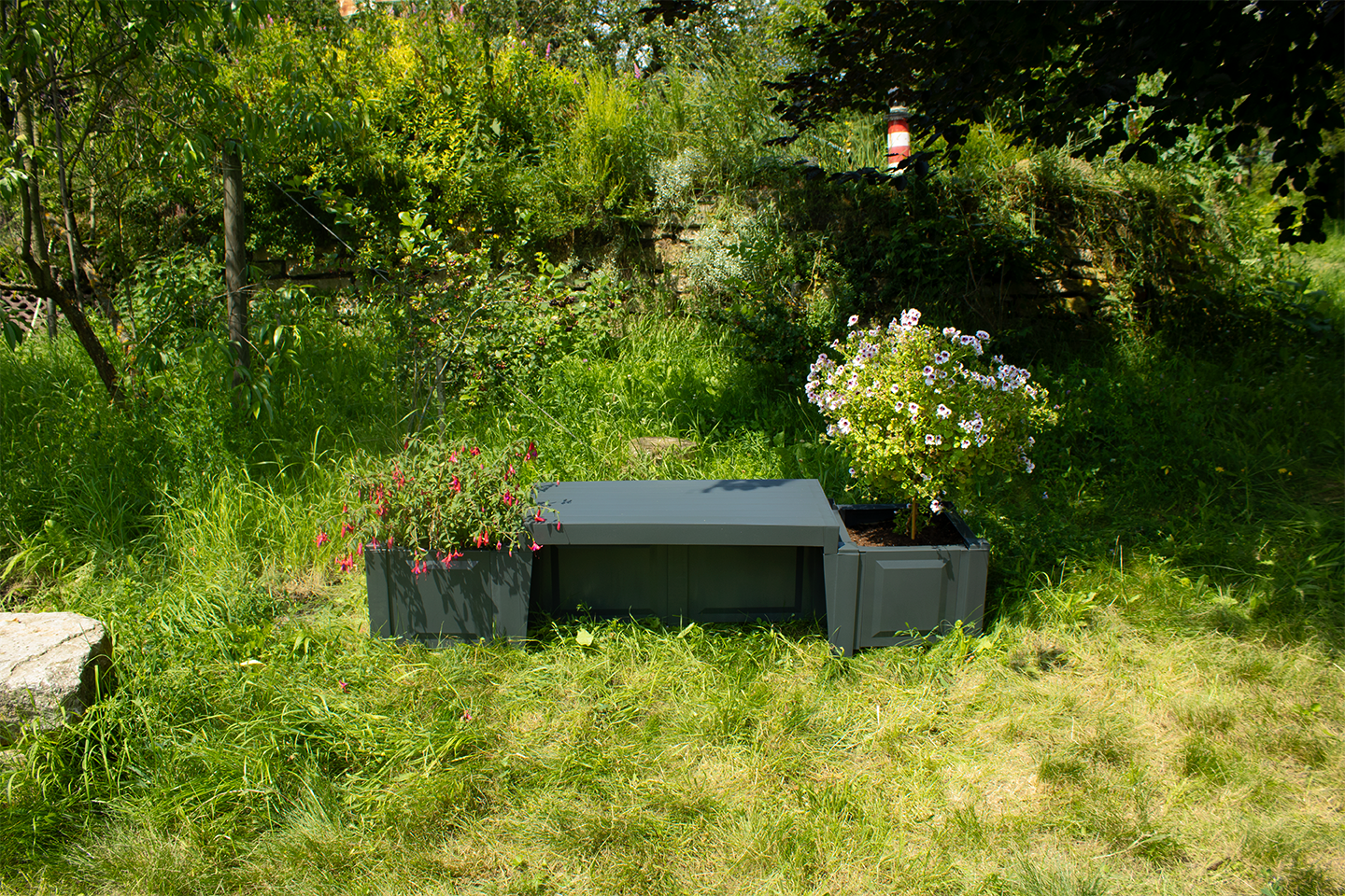 KHW Gartenbank mit Pflanzkästen Berlin, anthrazit