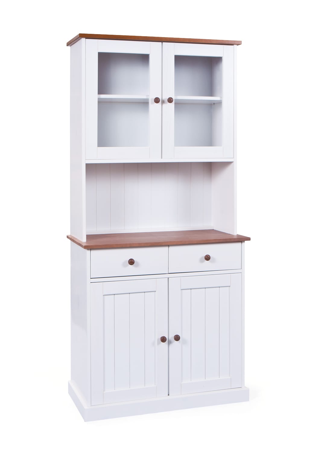 Inter Link FSC Buffet Buffetschrank Westerland - Kiefer Massivholz - 4 T&uuml;ren, 2 Schubladen - Weiss, Sepia lackiert 