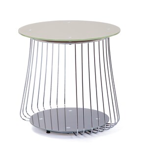 Inter Link Couchtisch Rivoli 50 cm aus Metall und Glas in Grau 