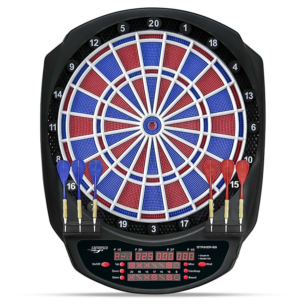 CARROMCO ELEKTRONIK DARTBOARD STRIKER-601, MIT ADAPTER, 2-LOCH ABSTAND