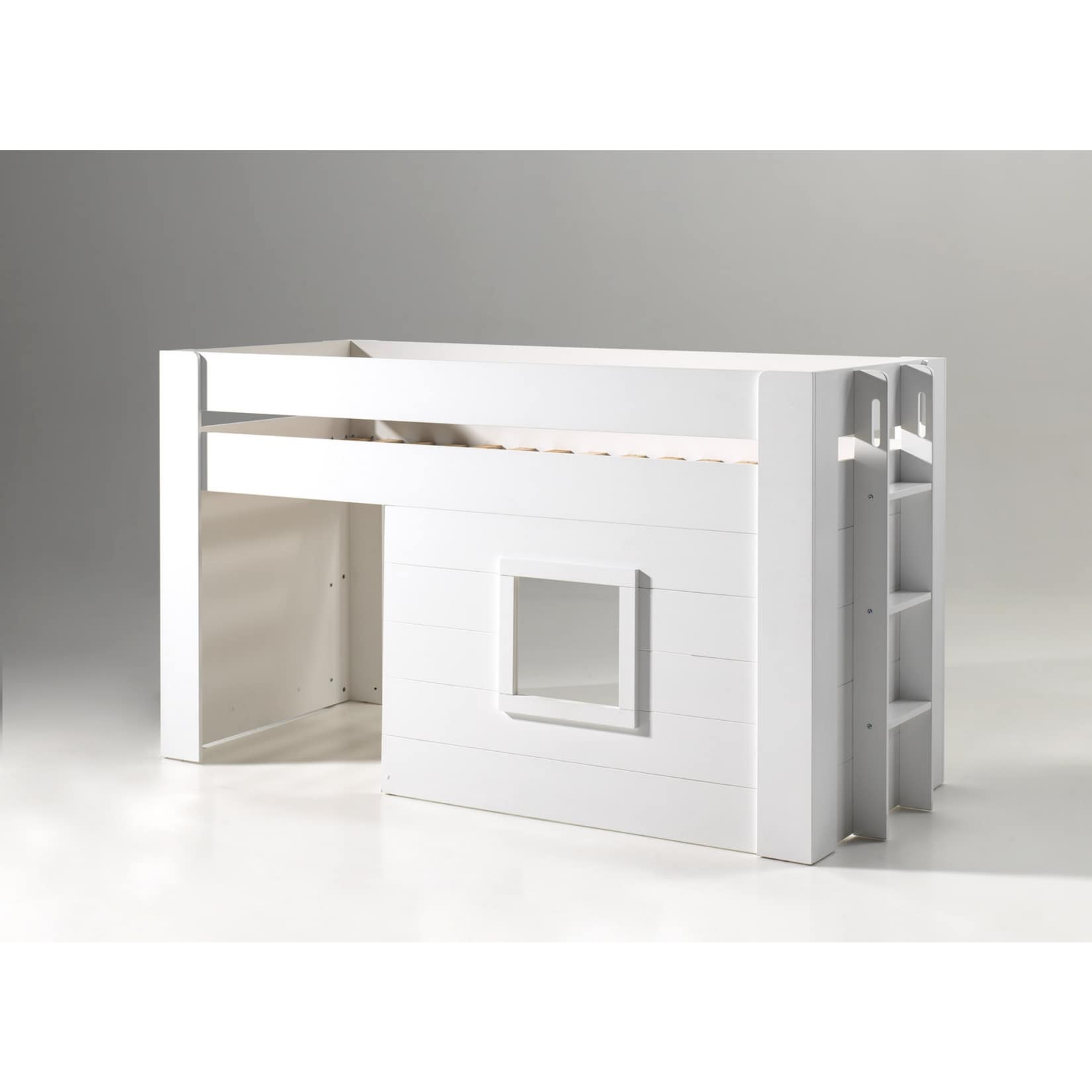 Vipack halbhohes Bett Noah inkl. Vorhang-Set, 90 x 200 cm 