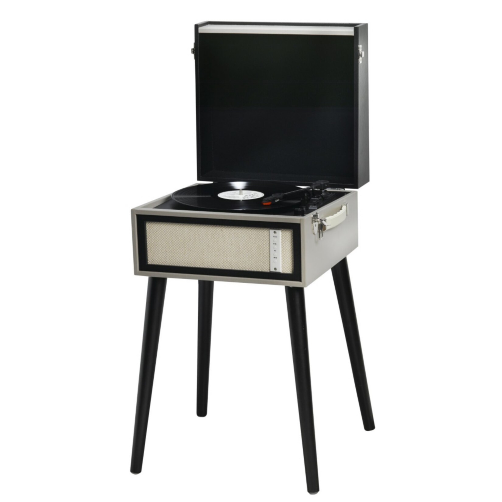 Denver VPL-150BT freistehender Retro Schallplattenspieler mit Bluetooth MP3, USB, Smartphonesteuerung 